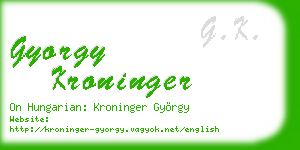 gyorgy kroninger business card