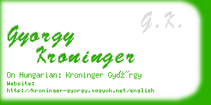 gyorgy kroninger business card